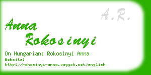 anna rokosinyi business card
